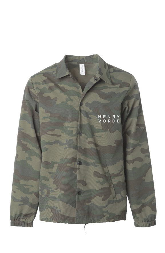 Water Resistant Windbreaker Coaches Jacket Camo